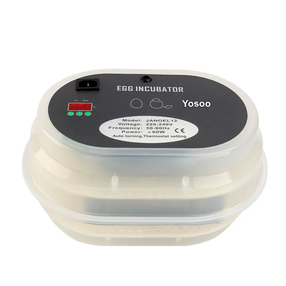 12 Eggs Automatic Egg Incubator Brooder Poultry Incubator Digital Automatic Turning Hatcher Terperature Control Poultry Hatch 12 Eggs Automatic Egg Incubator Brooder Poultry Incubator Digital Automatic Turning Hatcher Terperature Control Poultry Hatch