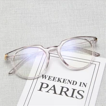 Ретро литературная оправа для близорукости для унисекс, фирменный дизайн, украшение для ПК, прозрачные очки, прозрачная серая/синяя/Розовая оправа