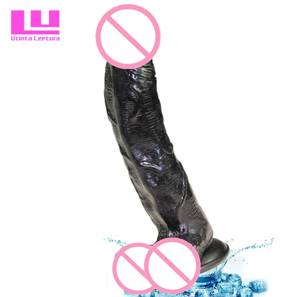 30CM Black Dildos Sturdy Suction Cup Realistic Large Silicone Super Big Huge Penis Adult Toys Sex Products