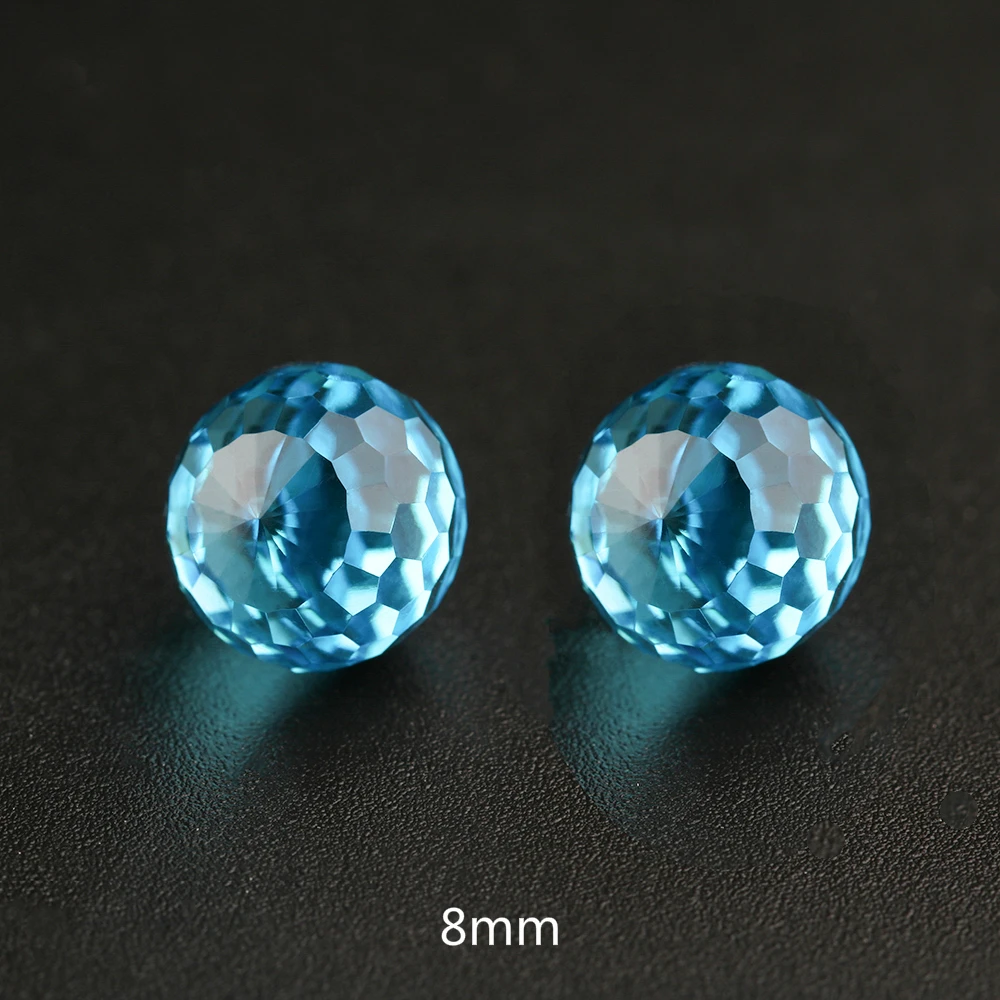 925 пробы серебряные серьги-гвоздики с австрийскими кристаллами для женщин, радужная серьга с камнем-талисманом, подарок, ювелирное изделие - Окраска металла: blue 8mm