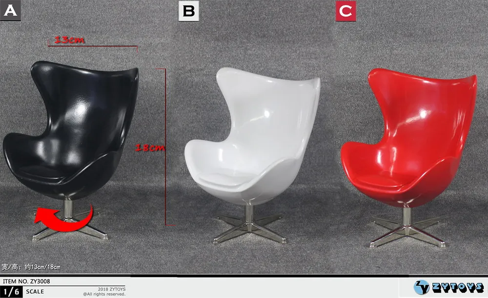 

ZYTOYS ZY3008 1/6 Egg Chair Space Chair for 12inch Action Figure DIY