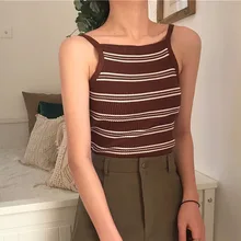 Summer Halter Knitted Woman Camisole Female Sexy Vest Tank Top Casual Backless Striped Camis Top Summer Halter Knitted Woman Camisole Female Sexy Vest Tank Top Casual Backless Striped Camis Top