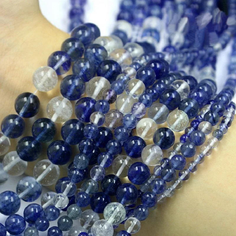 

Pick Size 4mm 6mm 8mm 10mm Blue Watermelon Round Stone Beads Natural Loose Beads For Jewelry Making DIY Bracelets Accessories