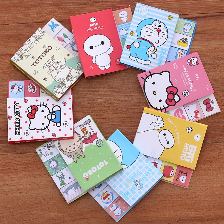 

MQStyle 1Pack Cute Cartoon Totoro Hello Kitty Doraemon Baymax Self-Adhesive Memo Pad Sticky Notes Post It Bookmark Gift H0071