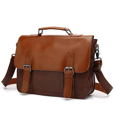 Us 23 58 45 Off Zebella Vintage Men S Business Briefcases Pu Leather Brown Mens Laptop Messenger Bags Classic Portfolio Doent Office Bag New In