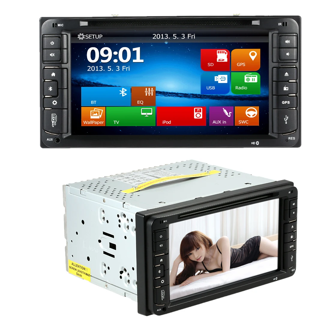 

6.95 Inch Car DVD Player In Dash 2 Din Car PC Stereo Head Unit GPS Navigation+BT+Radio+Multimedia System for Toyota