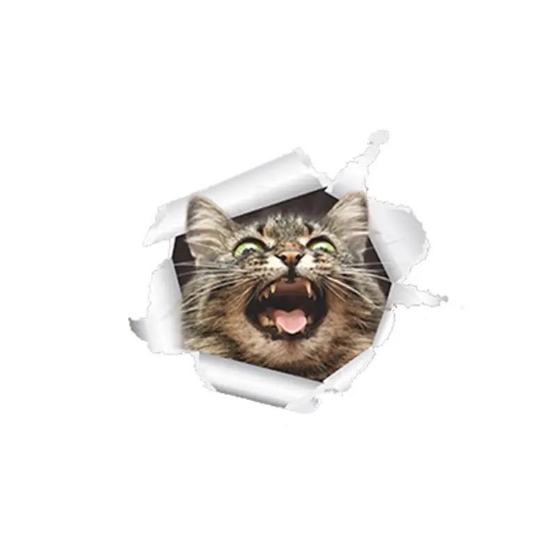 3D Cat Toilet Seat Wall Sticker Art Removable Bathroom Decals Decor PVC
