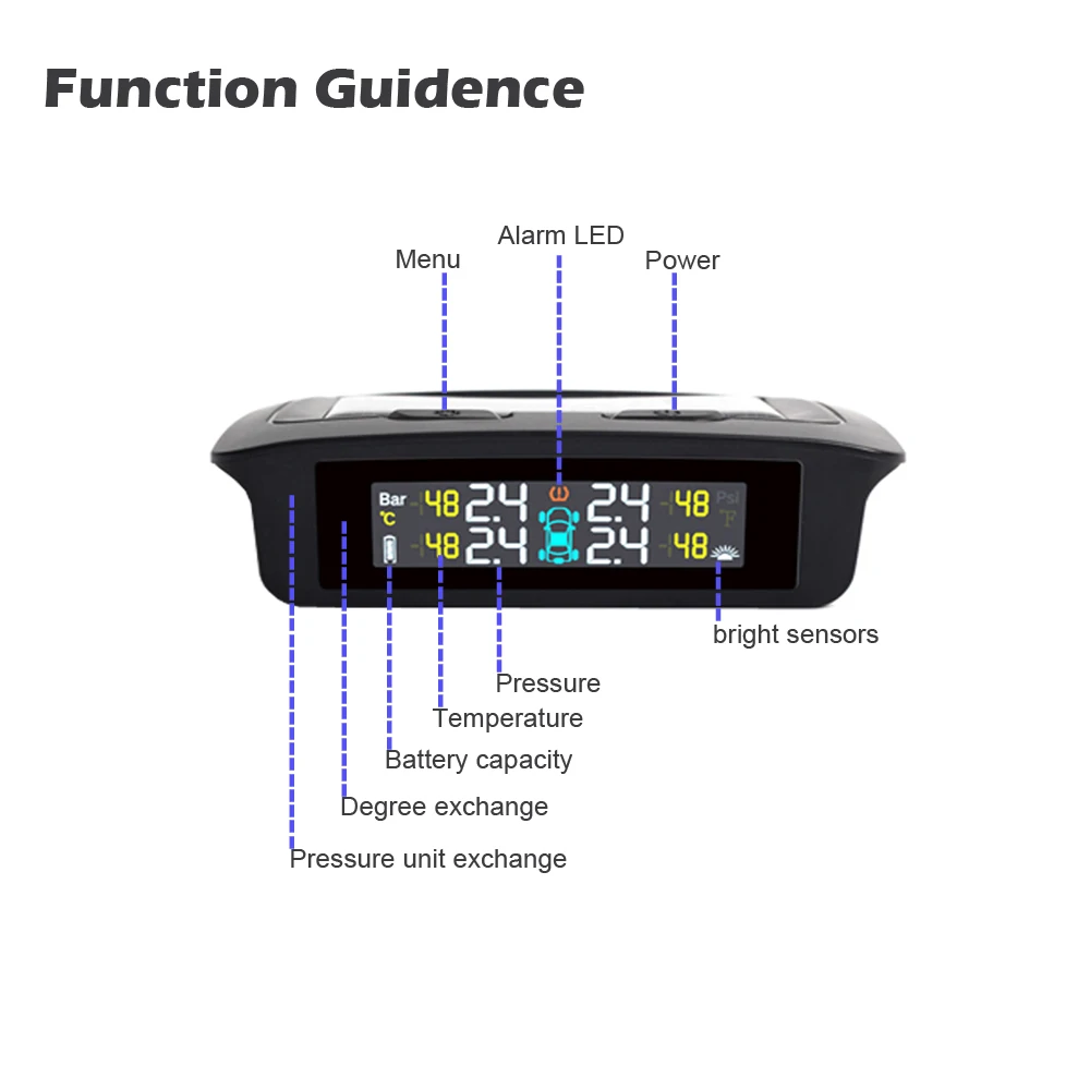 EANOP S700 автомобильный TPMS система контроля давления в шинах внутренний датчик давления в шинах бар Psi Temp монитор для универсальных автомобилей грузовиков