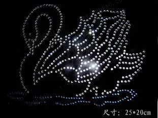 

Swan design sweater hotfix rhinestones heat transfer design iron on motifs spatches, DIY motifs rhinestone,wholesale(ss-2191)