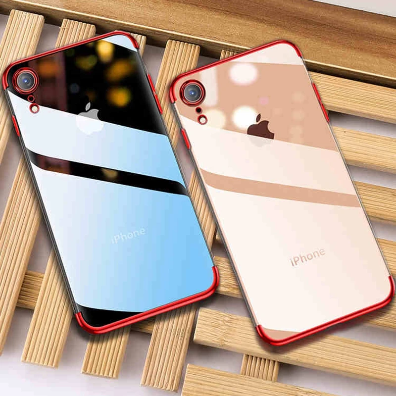 Plating Clear Transparent Case for Apple iphone XS MAX XR XSmax X 10 7 8 6 6S Plus SE 5 5S Shockproof Soft TPU Back Cover | Мобильные