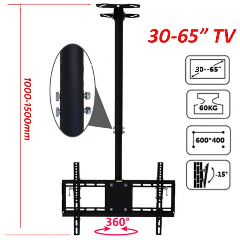 DLC-904MH сталь 600X400 4" 65" 15 наклон вверх вниз поворот ТВ настенное крепление ЖК потолочный кронштейн настенный потолочный светодиодный Стенд Плазменный ТВ держатель