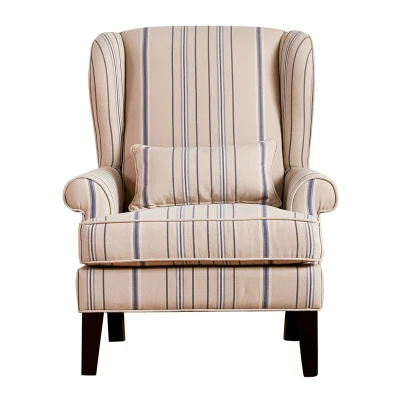 Луи Мода американский кантри один диван Tiger Chairsmall квартира гостиная Досуг Хлопок и лен решетки полосатый стул - Цвет: Chair