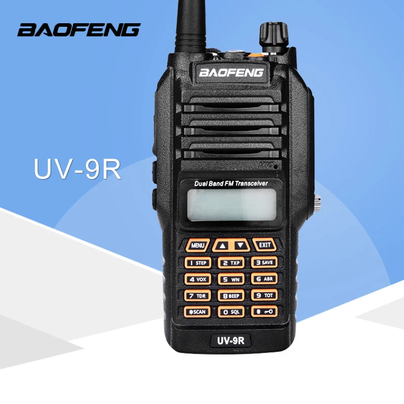 Baofeng UV-9R портативная рация 8 Вт vhf-uhf пониженного напряжения Двойной диапазон IP67 Водонепроницаемый двухстороннее радиофон трансивер