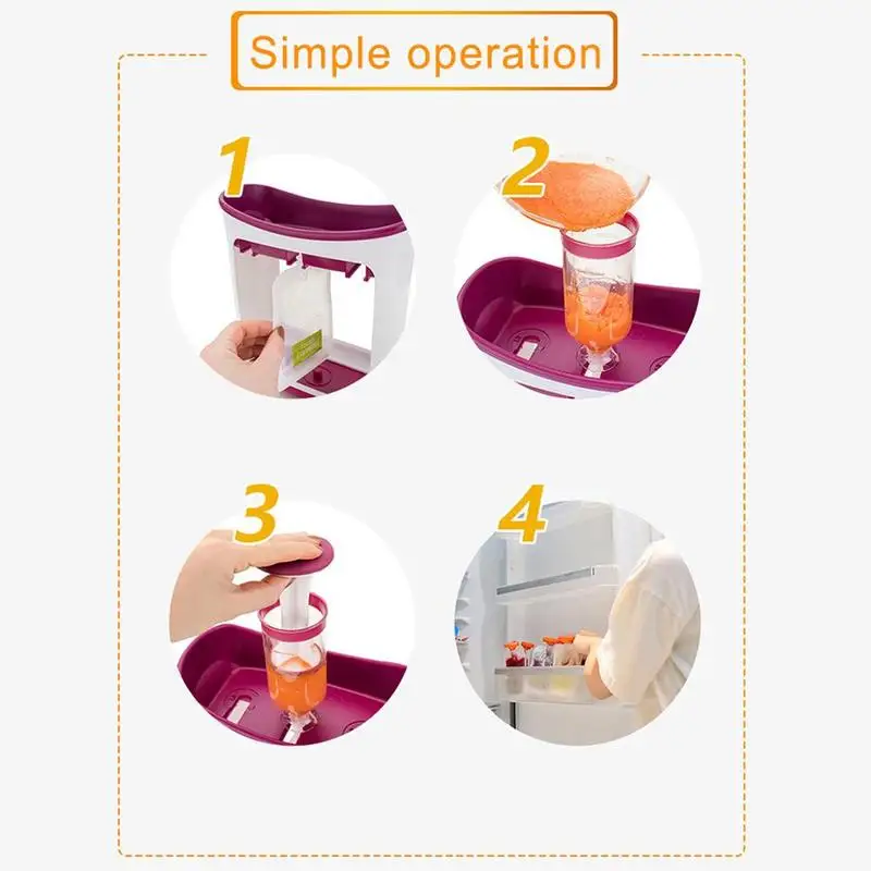 

10pcs Toddler Food Pouche Fresh Squeezed Tool Insulation Bags+ Food Grinder Baby Food Maker Feeding Containers Storage Supplies