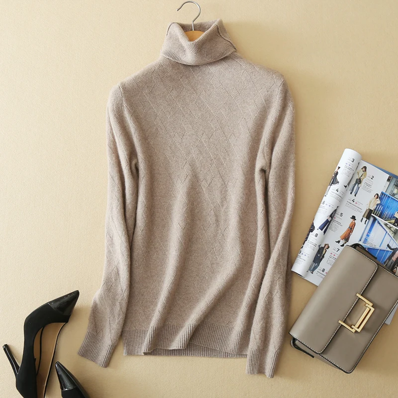 Autumn and winter high collar cashmere sweater 2018 new solid color quality loose large size sweater comfortable and soft