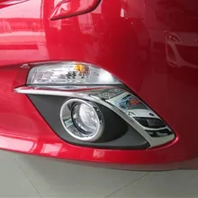 Triple frontal Luz de Niebla de la Lámpara Ajuste de la Cubierta Para MAZDA 3 AXELA 2014 2015 Cromo 2 unids por juego