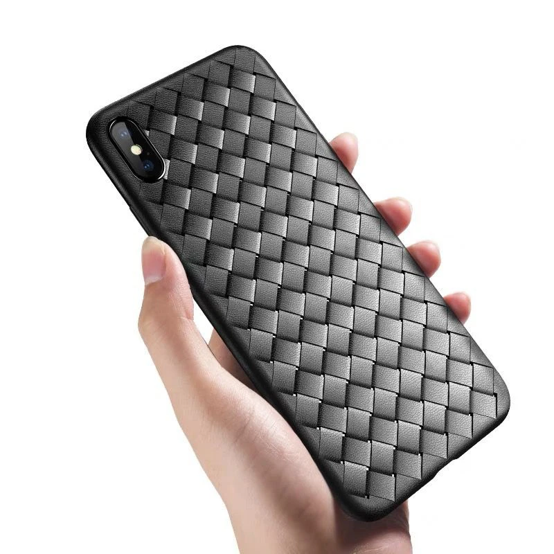 

Flexibility Soft TPU Phone Case for iphone 7 8 plus for iPhone Xs max XR X 6 6s Case Breathable Grid Design Silicone Cover