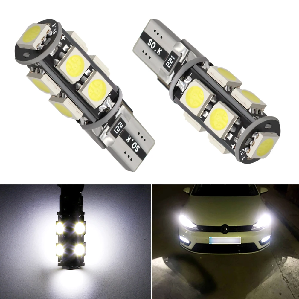 Светодиодный светильник T10 W5W 9 чипов 5050 SMD Canbus без ошибок белый 168 194 для автомобиля