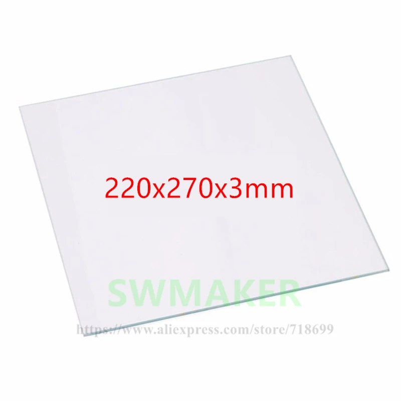 

220x270x3 мм боросиликатное стекло для 3D принтеров Anet E10 высокое качество