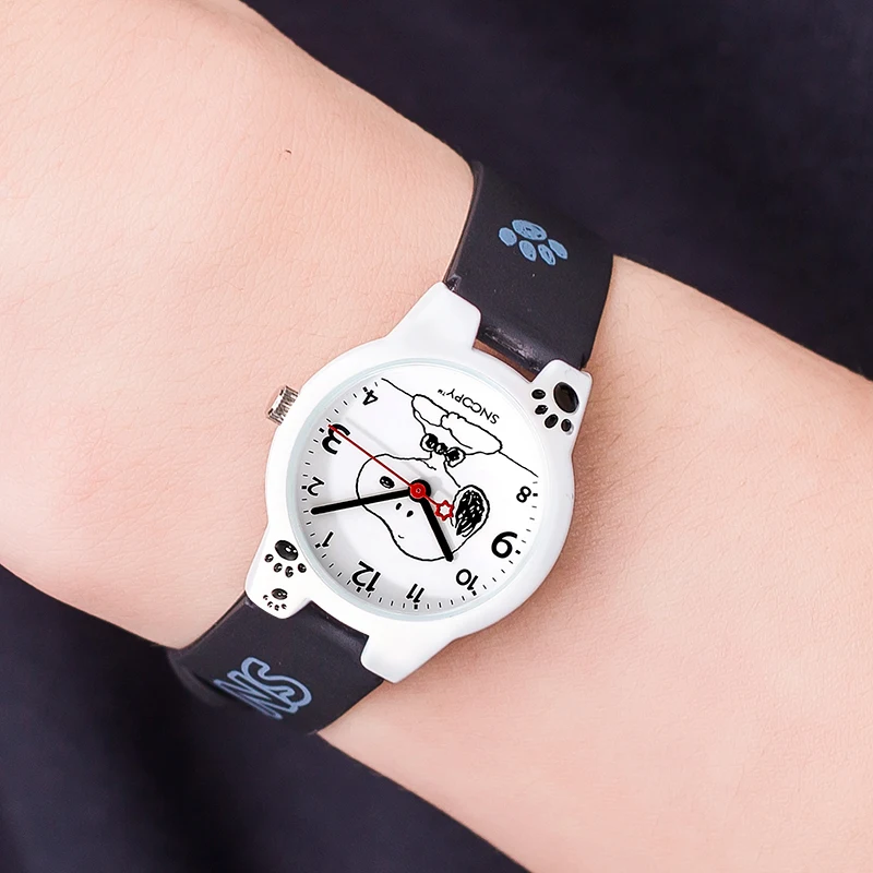 Часы наручные Snoopy детские с мультяшным рисунком Брендовые повседневные модные