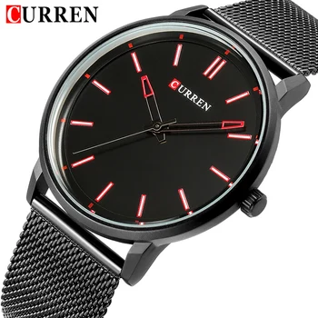 

CURREN Luxury Brand Men Ultra Thin Dial Watch Mens Stainless Steel Mesh Strap Watches Male Analog Quartz Clock Relogio Masculino