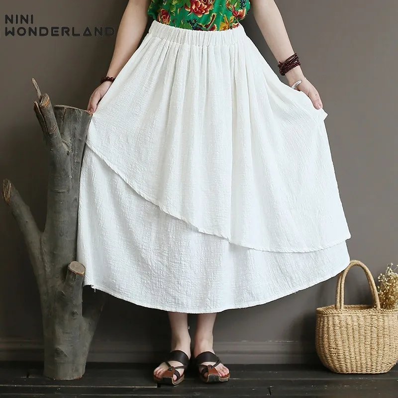 Aliexpress.com : Buy NINI WONDERLAND Summer Skirt Women Cotton Casual ...