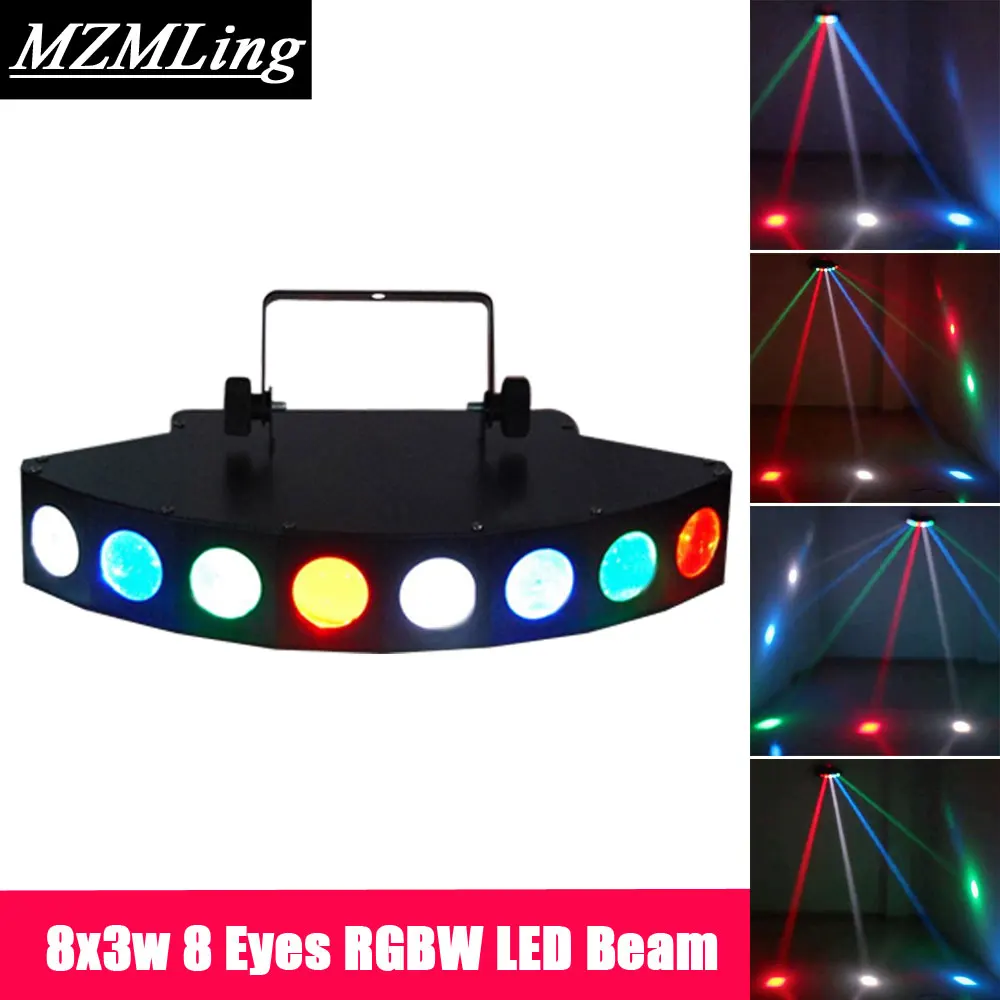 

8x3w LED Beam Light 8 Eyes RGBW LED Light DMX512 Stage Light Professional Dj /Bar /Party /Show /Stage Light