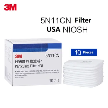 

10pcs 3M 5N11 Filter Cotton Gas Mask Work Respirator Replace Fitting Suit 3M 6000 7000 Series Dust Mask Paint Spraying