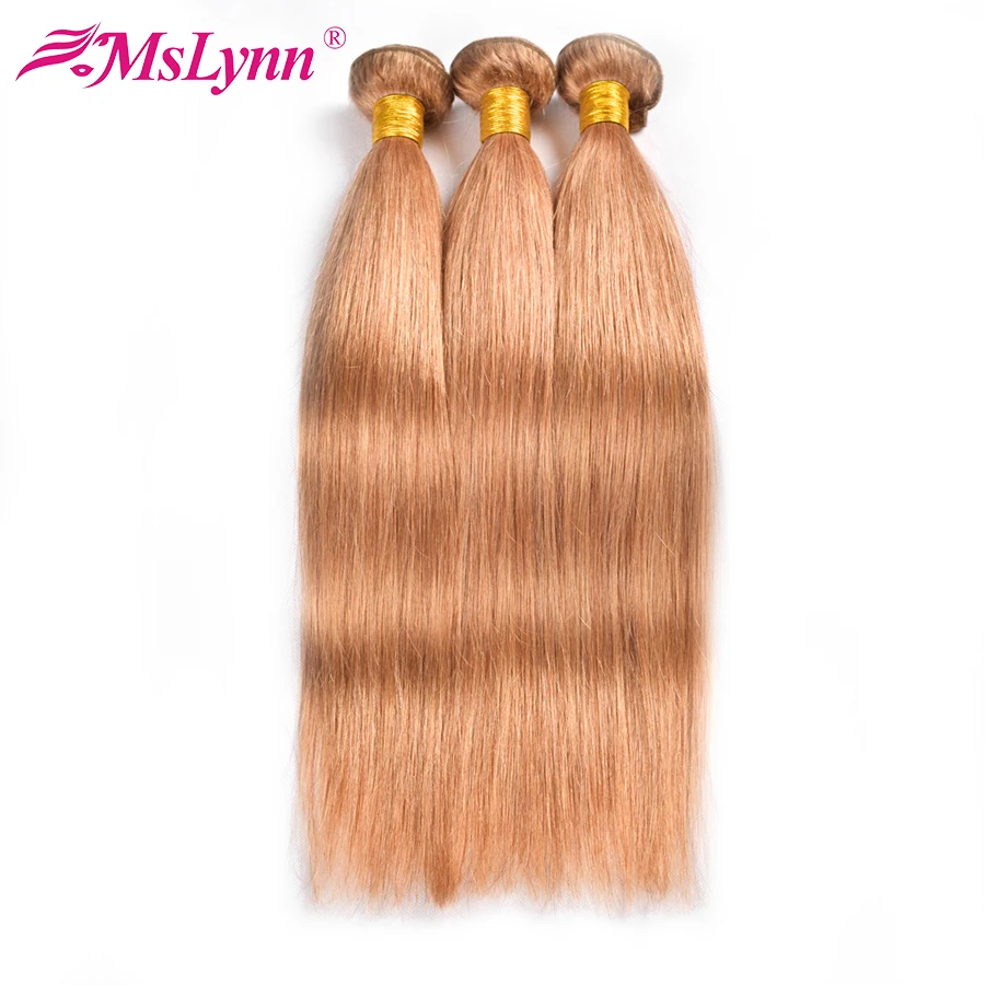 alt#27 Honey Blonde Bundles Brazilian Straight Hair Bundles Deal Straight Human Hair Weave 3 Pcs/Lot Mslynn Non Remy Hair Extension