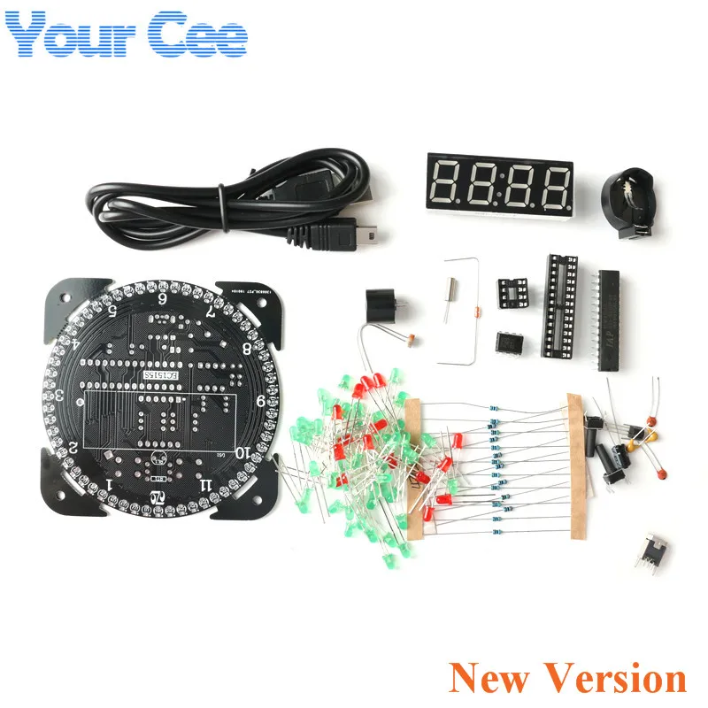 

Rotating DS1302 Digital LED Display Module Alarm Electronic Digital Clock LED Temperature Display DIY Kit Learning Board 5V New