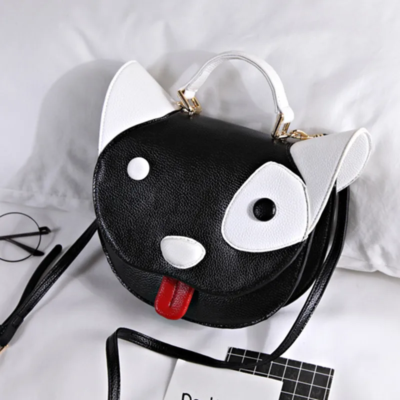 

2018 Amy Lin Ya new handbag cartoon cute color puppy bag shoulder Messenger bag animal modeling package