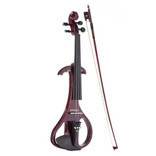 Ammoon VE-209 полный размер 4/4 из твердой древесины Бесшумная Электрическая Скрипка скрипка клен тело черное дерево гриф с колками подбородок