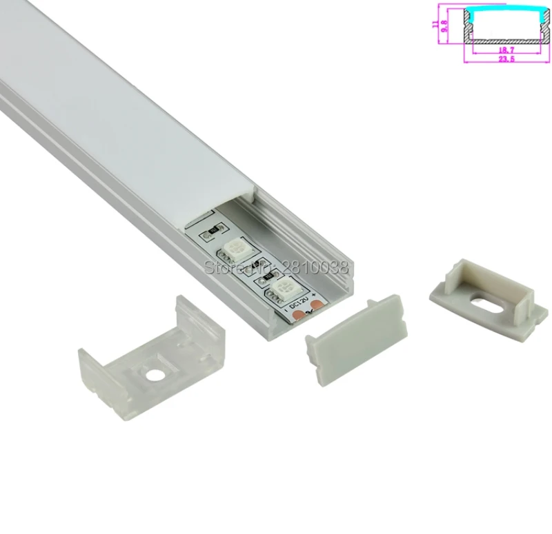 

10 Sets/Lot U type Anodized Silver LED aluminum profile AL6063 Aluminium led profile LED Channel profile for recessed Wall light