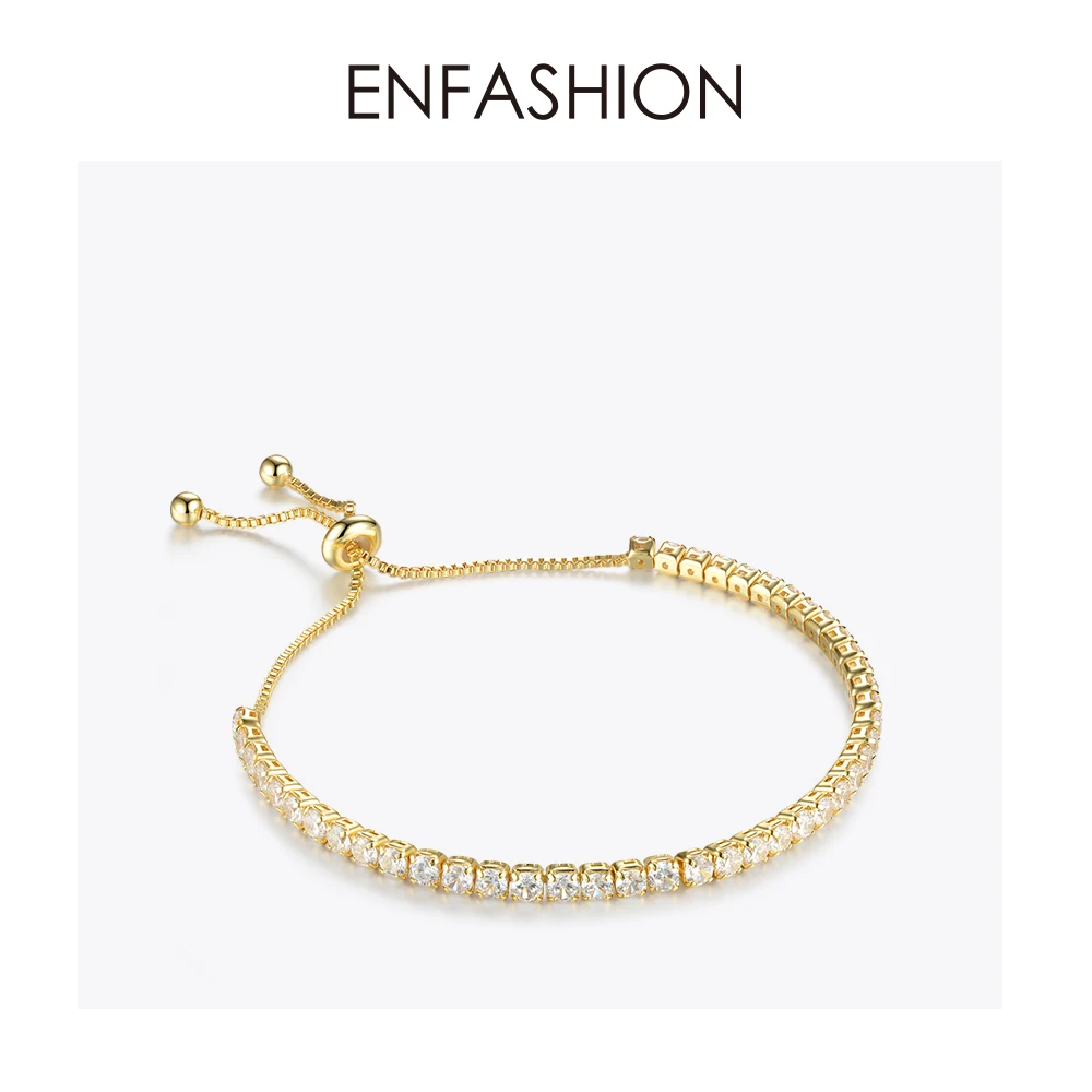 

Enfashion Shiny Crystal Strand Bracelets Gold Color Bangle Zircon Crystal Chains Bangle Bracelet For Women Female Jewelry 182017