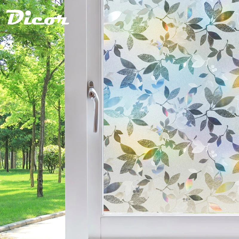 

2019 New Laser Vinyl Window Cover Film Home Decorative No Glue 3D Static Decorative Window Glass Sticker Removable Free Shipping
