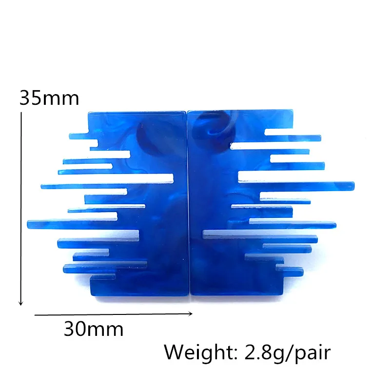 UJBOX, индивидуальные синие полимерные серьги для женщин, нестандартные геометрические серьги-гвоздики, японские корейские ювелирные изделия, подарок, серьги без отверстий