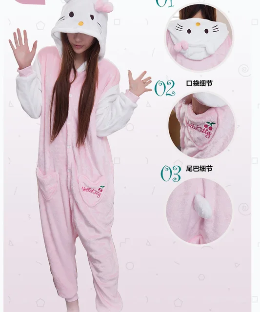 Primark Pajamas Unisex Onesie Game Hooded Funny White Sleeve Hello Kitty Gift AliExpress