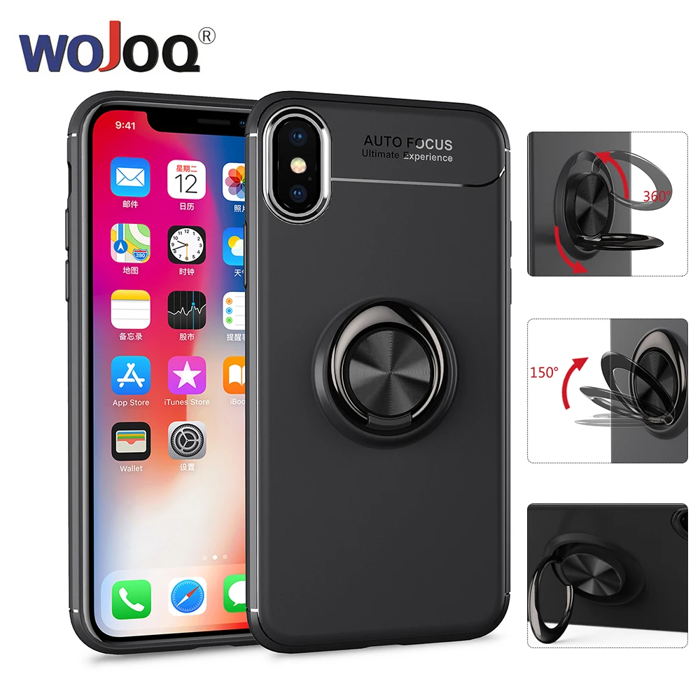 

Magnetic Finger Ring Phone Case For iphone X XR XS MAX Metal Bracket Phone Cover For Apple XS Case Car Holder Cases Bag Capa