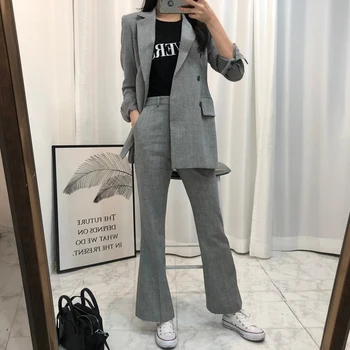 

Women's suit temperament small suit thin section 2019 Korea new fashion professional casual two-piece female solid color loose