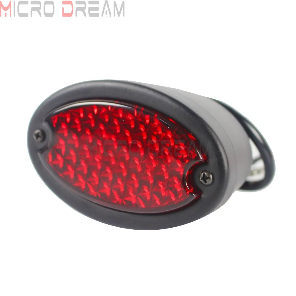 

otorcycle Retro Cat Eye LED Taillight Red Lucas Brake Stop Light w/ License Plate Light for Harley Softail Bobber Cafe Racer