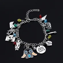 Мультяшный очаровательный браслет Охана, милый браслет Охана, дружба Лило, стежок, браслет и браслет, кавайный семейный браслет, ювелирные изделия для женщин и девочек