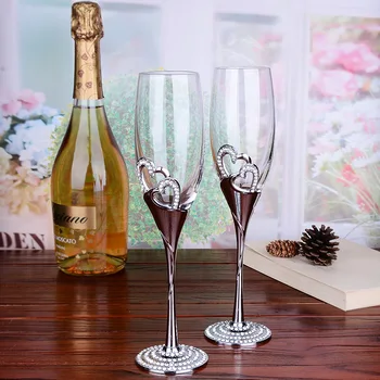 

201-300ml creative lead-free crystal Champagne Cup goblet wine glass couple for high-end wedding gifts