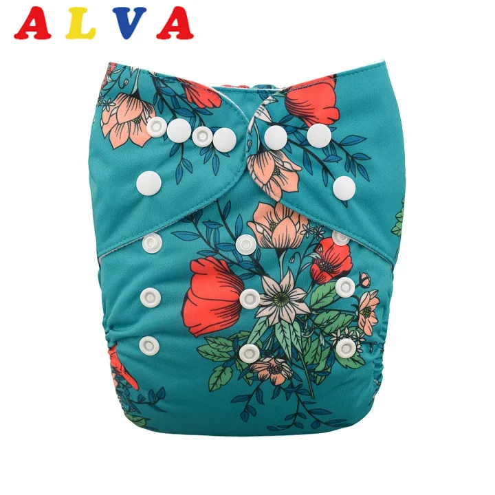 Новый принт Alvababy один размер подходит для всех детских тканевых подгузников с