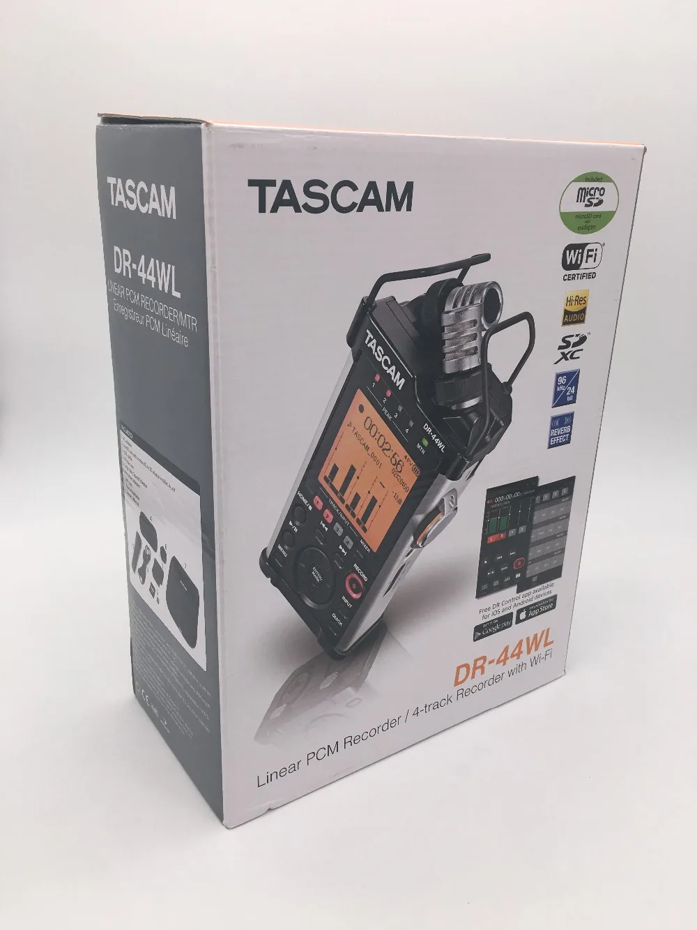 TASCAM DR-44WL портативный ручной диктофон записывающая ручка четырехтрековый рекордер со стереофоническими микросхемами, XLR микрофонными входами и Wi-Fi