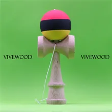 Красный/черный/желтый триколор Kendama, Ken 2,0, более большая чашка и более Durabl Sarado, 22 мм коническая Тама с резиновым покрытием, легко играть