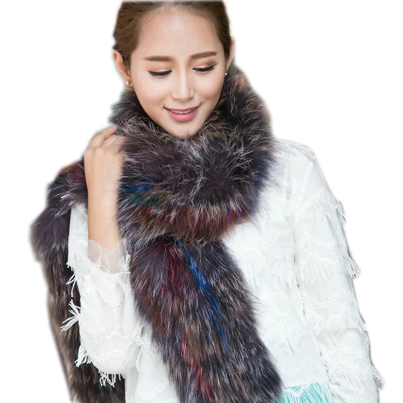 

Russia popular Fox Fur Scarf Hand Knitted Genuine Fox Fur Scarf Neck Warmer Women and Men Fox Fur Scarf Collar Winter Neckchief