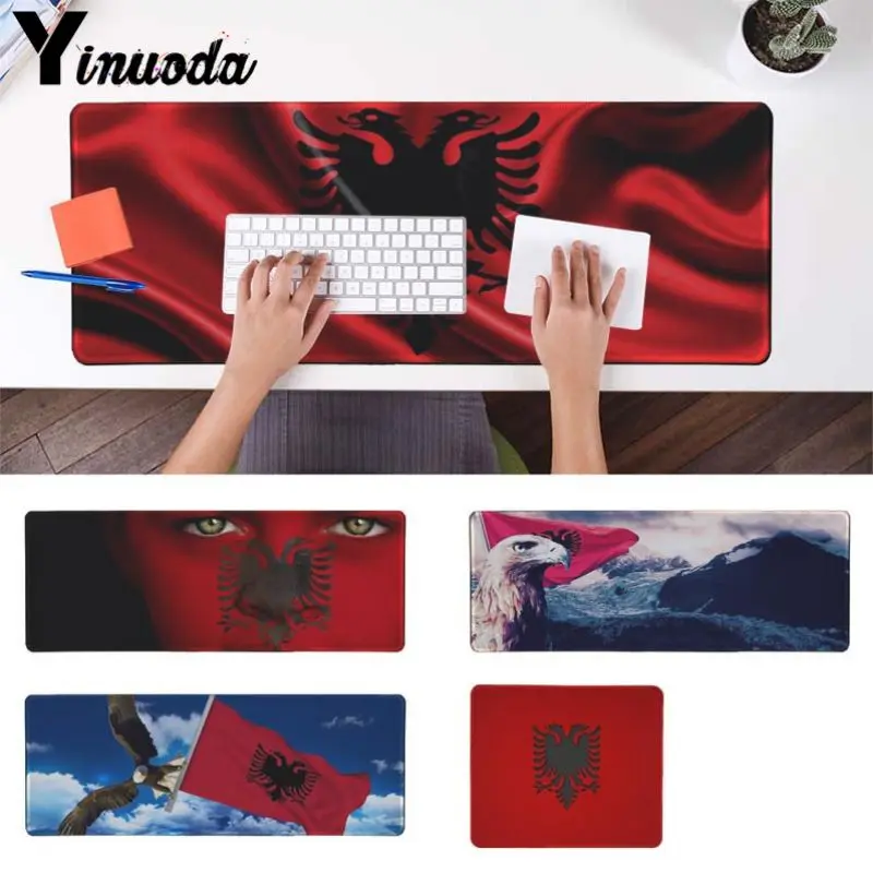 

Yinuoda Hot Sales Albania flag Gaming Player desk laptop Rubber Mouse Mat Size for 30x90cm 40x90cm large desk mat for dota 2 lol