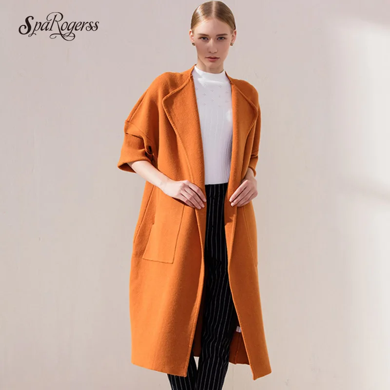 SpaRogerss Women Sweater Long Cardigan Overcoat New Fashion Sleeve Loose Knitted Coat Female Sweaters Outwear Jacket |