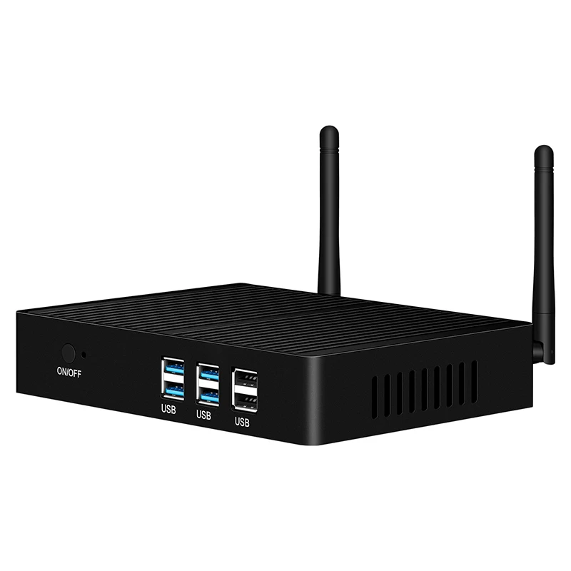 Мини ПК без вентилятора Intel Core i7 5500U i5 5200U i3 5005U Windows 10 HTPC компьютер 4K неттоп HDMI VGA 6 * USB