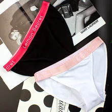 

SP&CITY Sporty Style Seamless Briefs Cotton Underwear Women Sexy Lingerie Letter Lemon's Secret Ladies Panties String Thongs